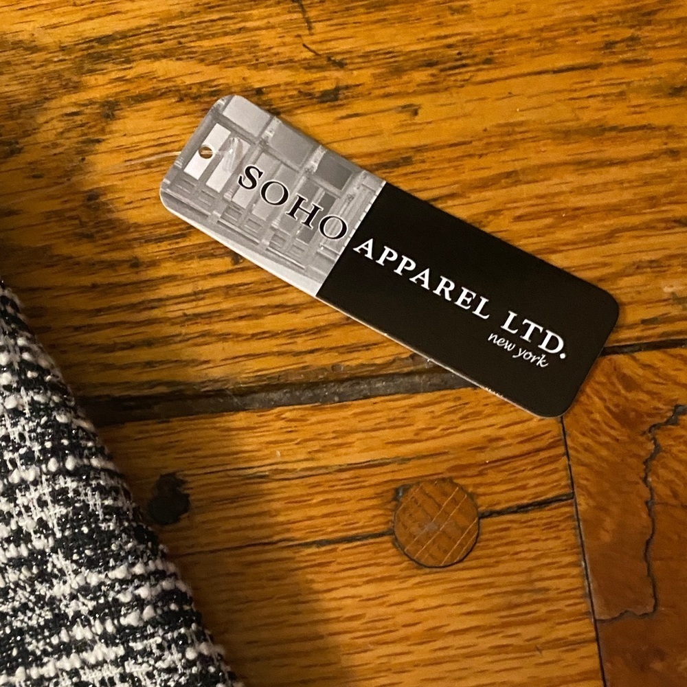 Soho Black and White Tweed Pencil Skirt - Picture 3 of 5